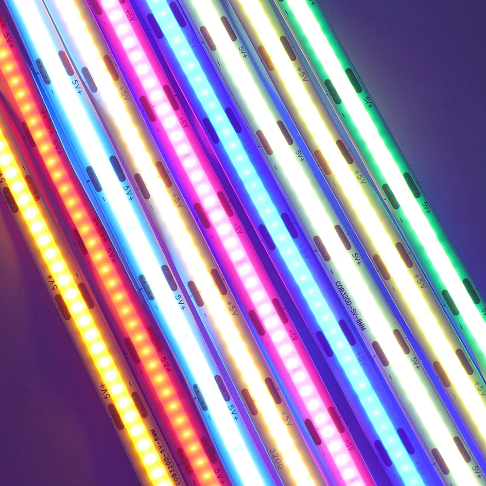 Showlu Smart Motion Sensor LED Strip Light 5V USB, flexible strip with motion detection and USB power connection.