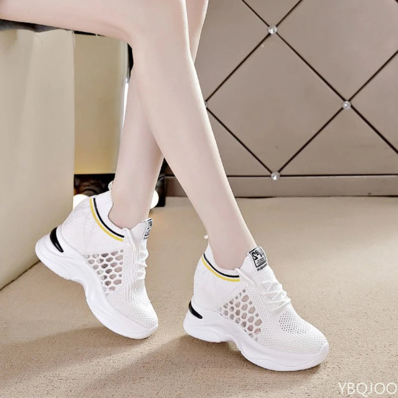 Showlu Fashion Store women's small size spring and autumn thick-soled casual shoes with height increase and comfortable dad shoe style.