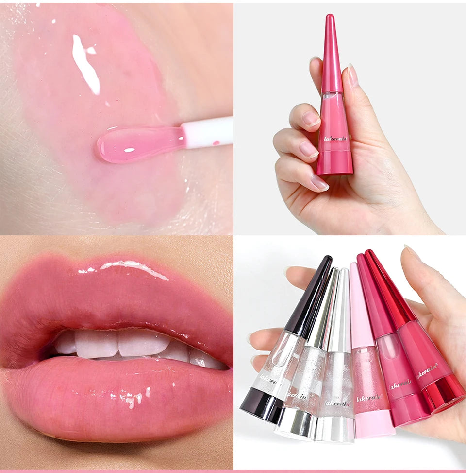 Showlu Smart General Lip Oil Plumper applicator with glossy finish and clear packaging, showcasing the nourishing lip treatment product.