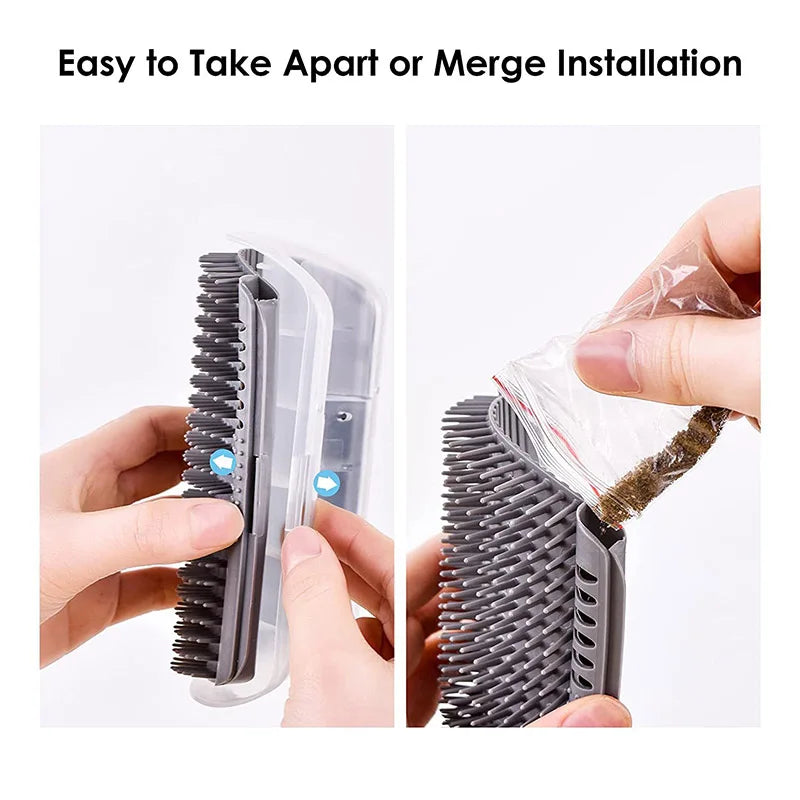 Showlu Fashion Store cat self-groomer with catnip, wall-mounted corner massage brush and tickling comb for soft pet grooming.