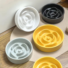1PC Pet Slow Food Bowl Ceramic Easy to Clean Dog Cat Bowl Anti Suffocation and Anti Overturning Food Supplies and Feeding Device