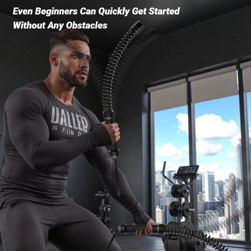 Showlu stainless steel strength training bar with ergonomic arm expander for effective arm and grip exercises.