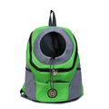 Showlu breathable nylon dog backpack carrier with reflective strips, designed for comfortable pet travel and visibility.