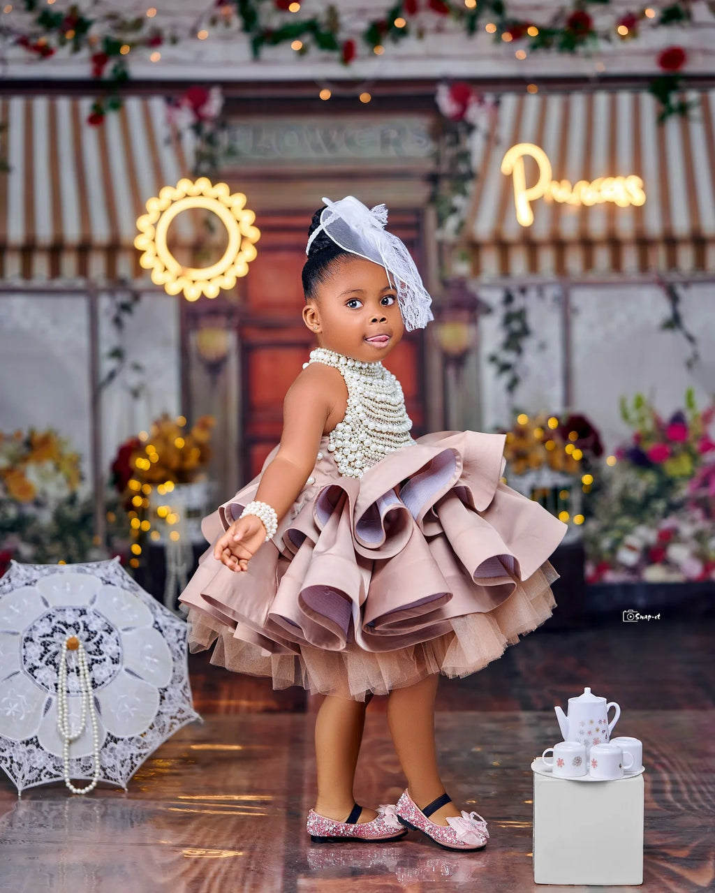 Luxury Pearls Flower Girl Dresses for Wedding Customized Kids Birthday Party Dress Princess Pageant Photoshoot Gowns