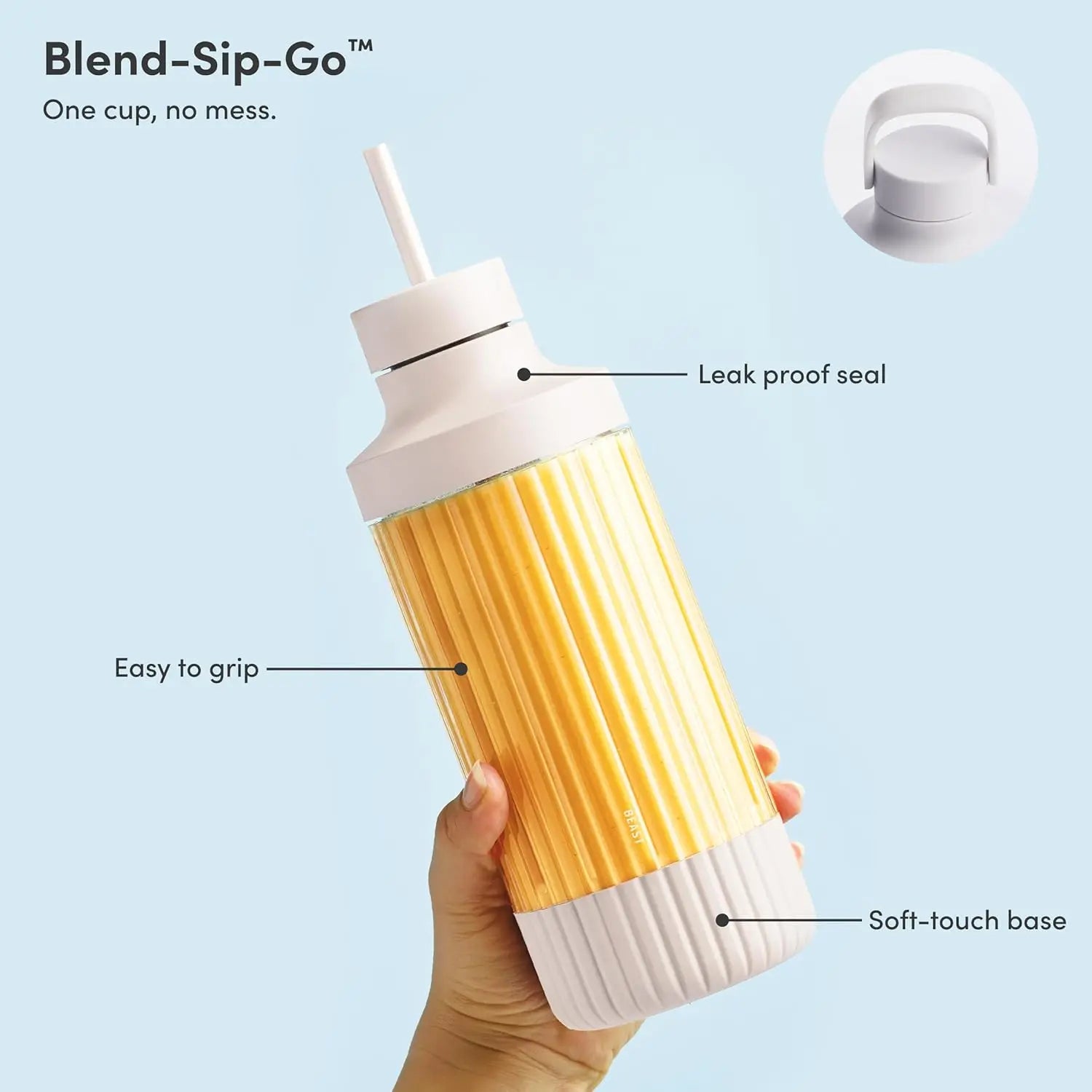 SHOWLU FASHION STORE DIXSG Mighty 850 compact personal blender with XL vessel for smoothies, showing the blender and its components.