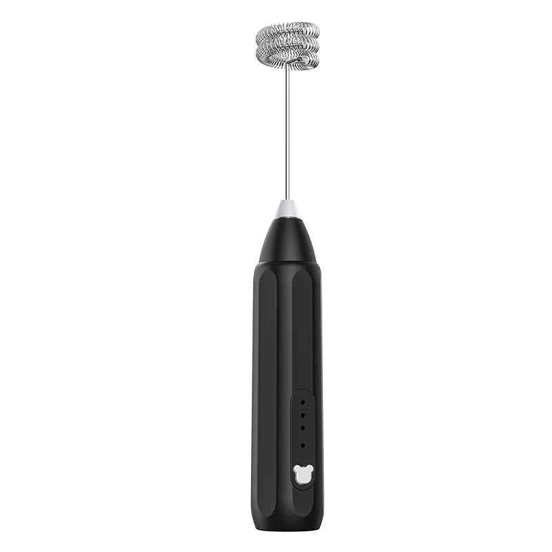 Showlu Smart General portable mini electric milk frother with 3-speed settings and rechargeable battery, handheld for creamy froth.