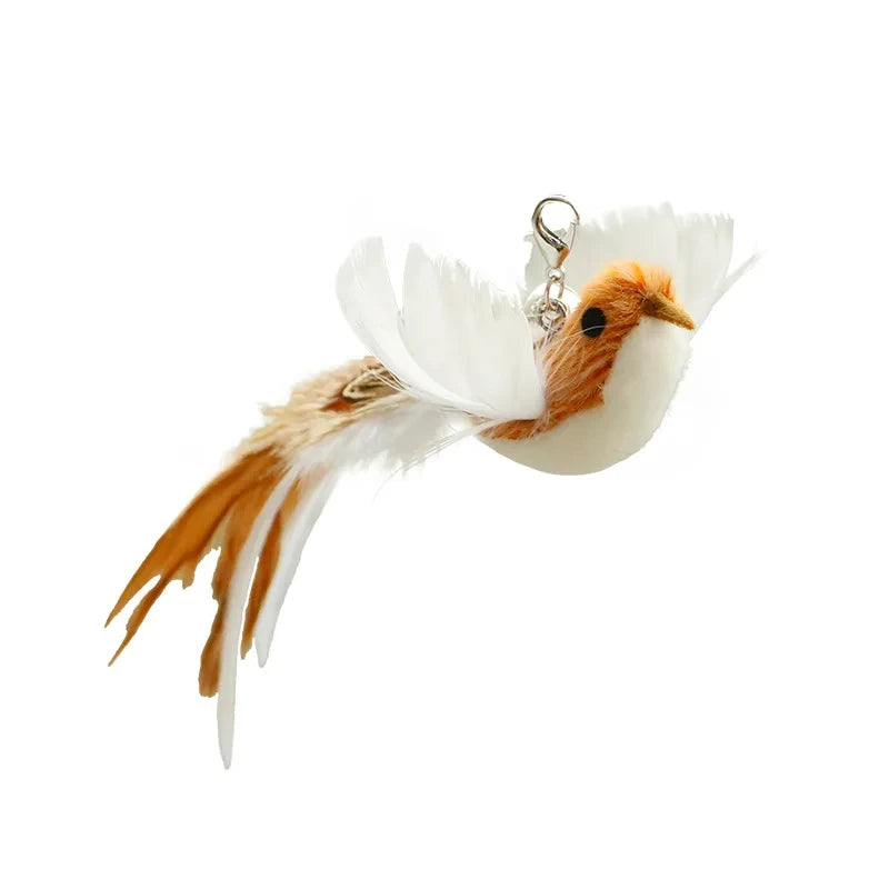 Showlu Smart General Cat Feather Teaser Wand with colorful feathers and a long handle for interactive play and exercise.