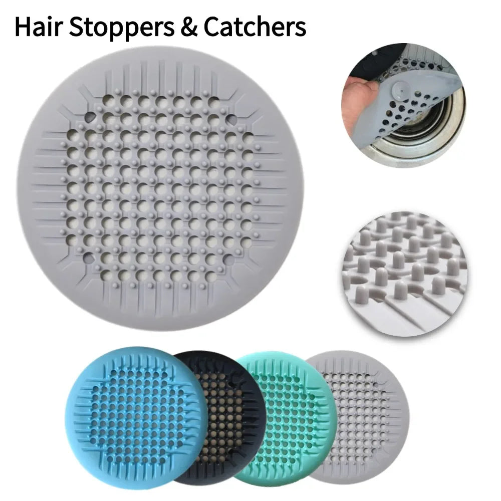 Showlu Smart General silicone drain cover fitting over sink or bathtub drain to prevent clogs and debris.