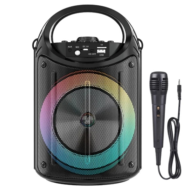 SHOWLU FASHION STORE MouZYuan 30W portable Bluetooth speaker with LED lights and wireless subwoofer for high-fidelity audio.