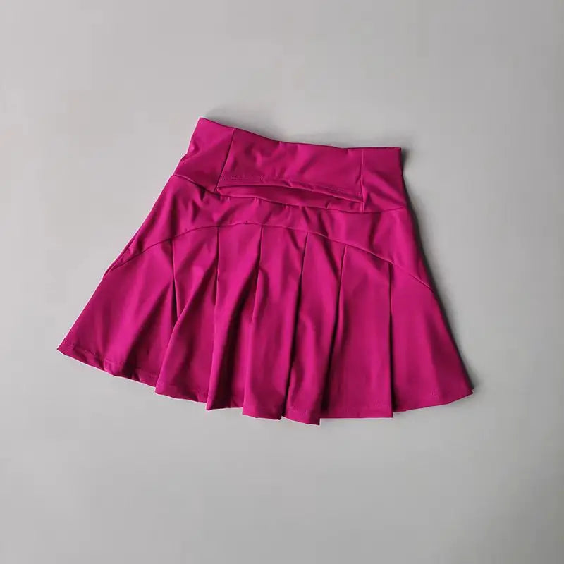 High waist summer sports skirt for women with lined shorts, quick-dry fabric, ideal for running, yoga, tennis, and golf.