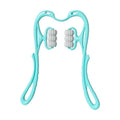 Six-wheel manual cervical massager for neck and back relief, featuring ergonomic design and adjustable handles.