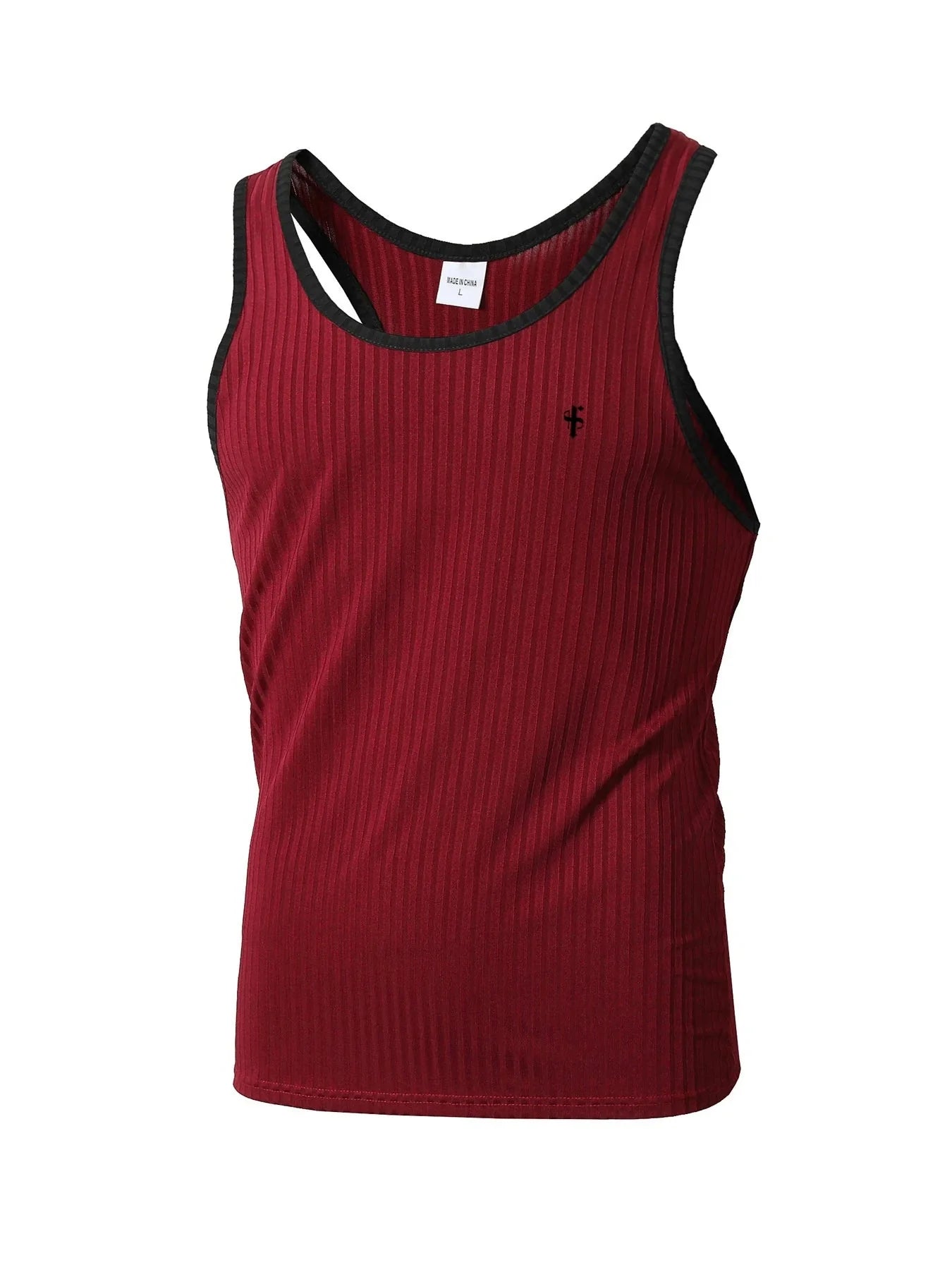 Men's quick-dry sleeveless gym tank top with vertical stripes by Showlu Fashion, ideal for active workout and athletic style.