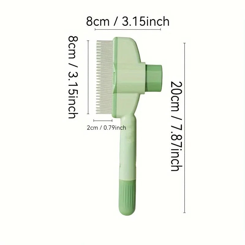 Showlu Fashion Store cat and dog hair remover brush with grooming comb for long-haired pets, ideal for cleaning and bath grooming.