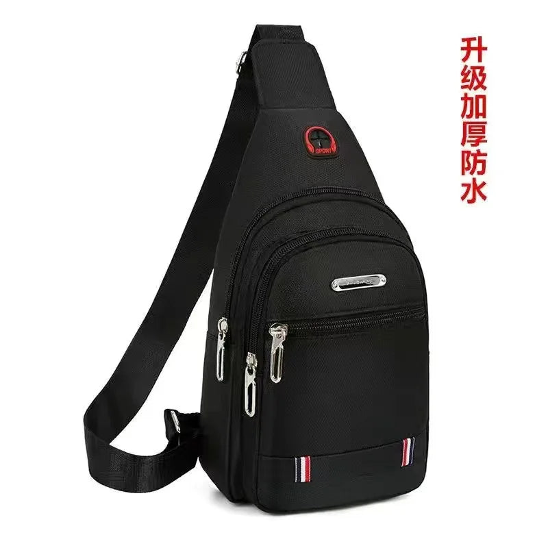2024 New waterproof and wear-resistant men's trendy chest bag  single shoulder crossbody bag men's chest casual backpack