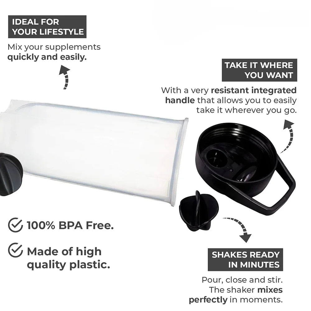 Showlu Fashion Store FEB.WIND 28 oz protein shaker bottle with ball blender, handle, and sleek design for mixing supplements.