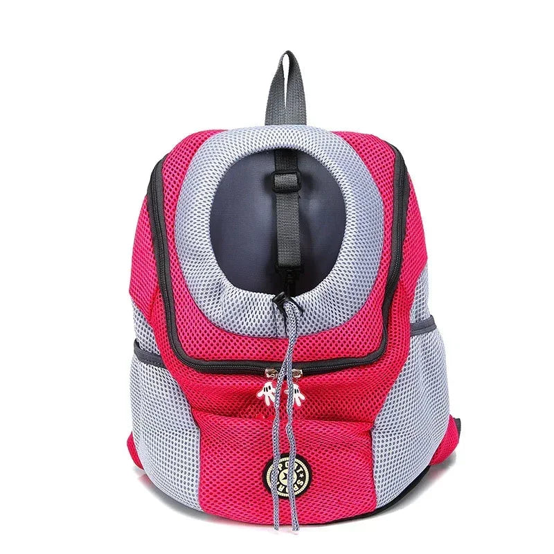 Showlu breathable nylon dog backpack carrier with reflective strips, designed for comfortable pet travel and safety.