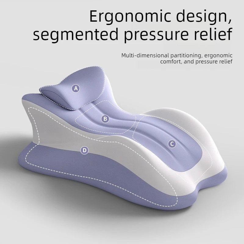 Showlu Memory Foam Bed Wedge Pillow for acid reflux and back pain relief, showing its ergonomic design and soft cover fabric.
