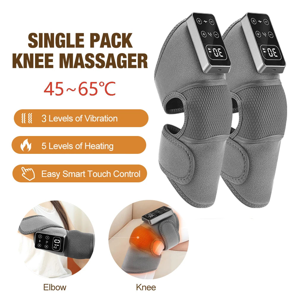 Showlu Fashion Store heating massage knee pad with vibration, hot compress, and muscle relaxation features for joint and muscle relief.