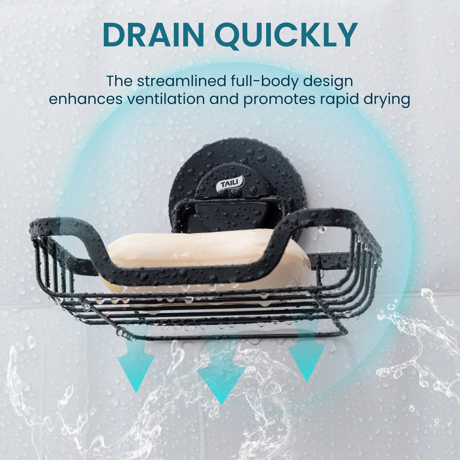 Wall mounted soap holder with drain by Showlu Smart General, featuring a sleek design and built-in drainage for easy soap storage.