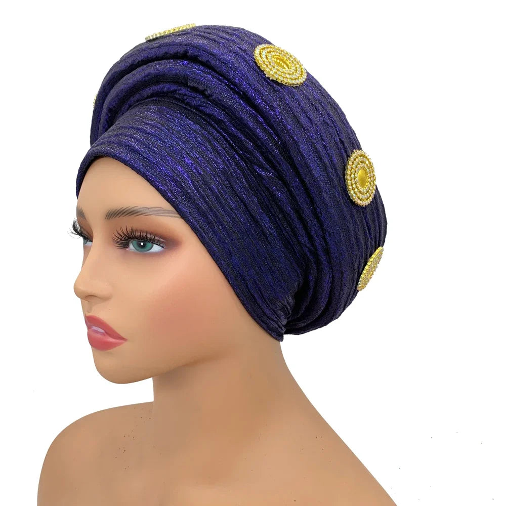 Female Wrap Head Bonnet Muslim Headscarf Hat Turbante Mujer African Autogele Headtie Fashion Women's Turban Cap