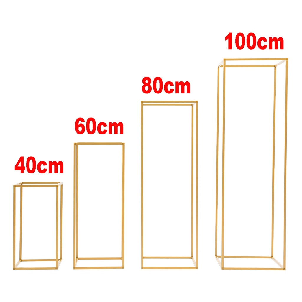 4 Different Height Metal Wedding Flower Stand Floor Geometric Vase Set Wedding Centerpieces For Table Tall Decorations For Party