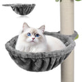 Dark grey Showlu Fashion hanging cat hammock attached inside a cage, cozy and comfortable for cats to rest and relax.
