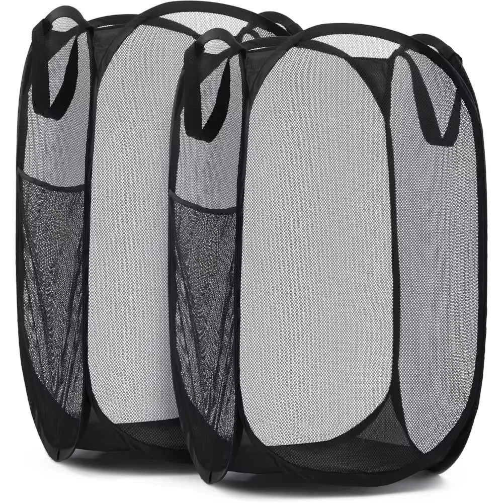 Showlu Smart General collapsible laundry basket with handles, made of lightweight fabric, folds flat for easy storage.