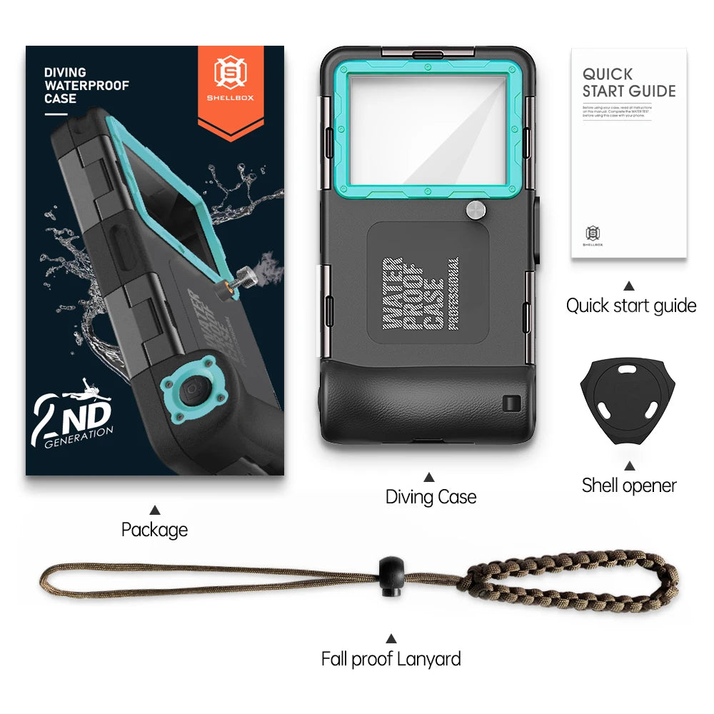 Showlu Smart General waterproof phone pouch, universal beach case for protecting smartphones from water and sand.