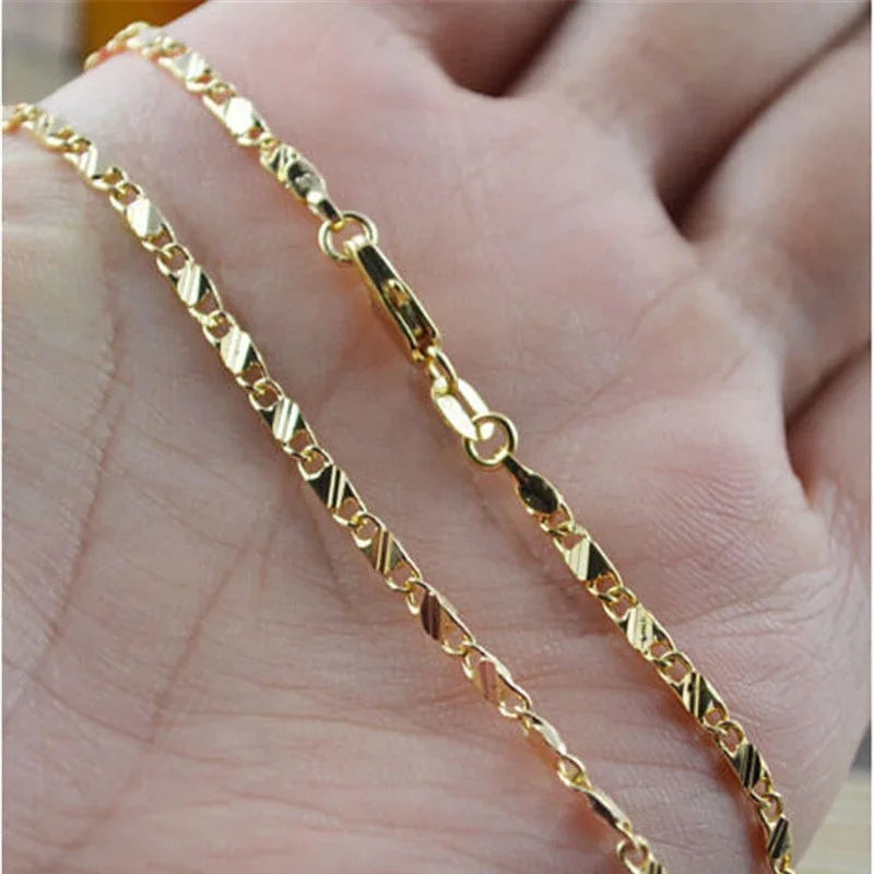Gold filled necklace for women and men, 16-30 inch jewelry chain with elegant design, from Showlu Fashion Store.