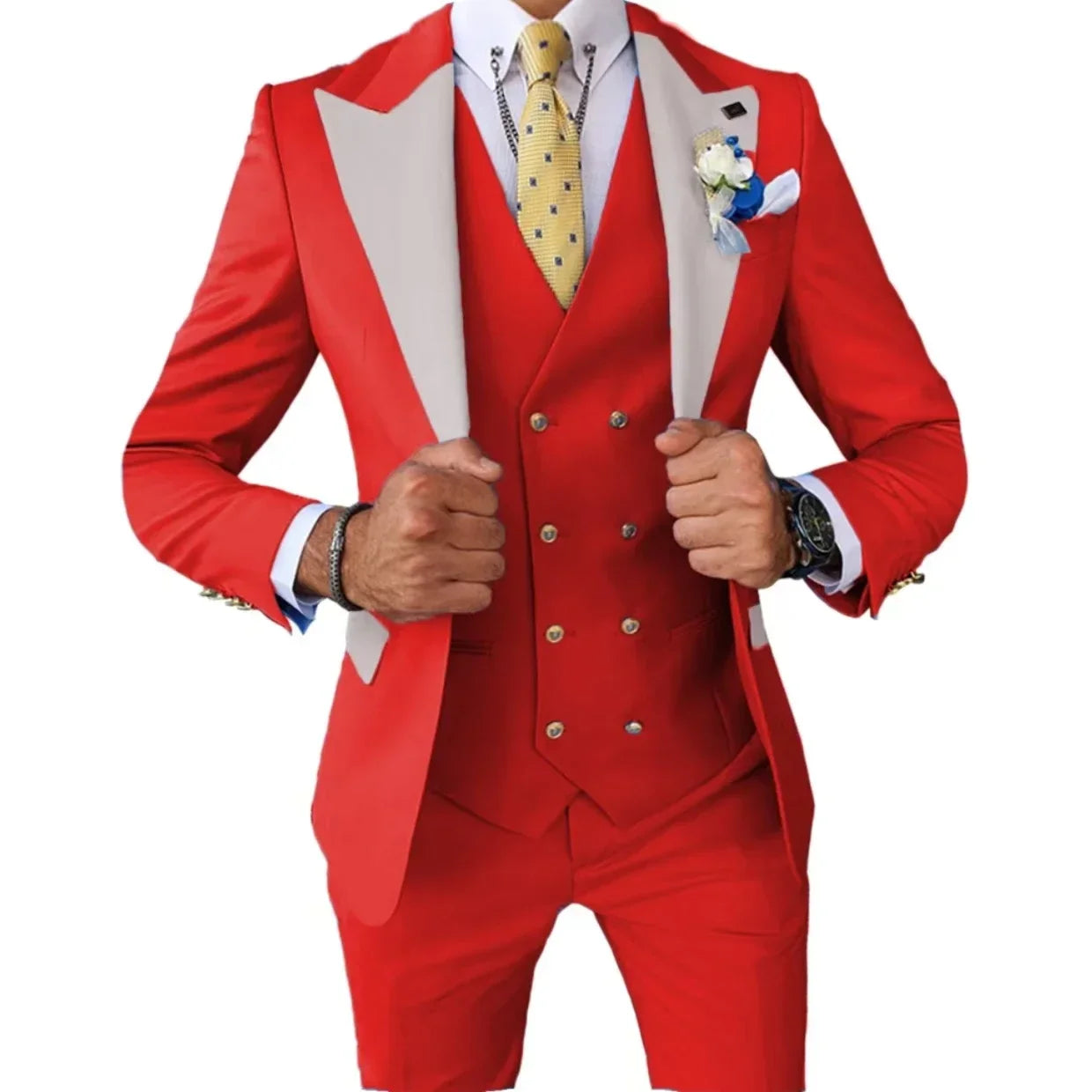 Formal Men's Suits 3 Pcs Slim Fit Suit Classical Groomsman Tuxedo Wedding Formal Party  Set  Wedding Prom (Jacket+ Pants +Vest)