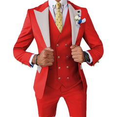 Formal Men's Suits 3 Pcs Slim Fit Suit Classical Groomsman Tuxedo Wedding Formal Party  Set  Wedding Prom (Jacket+ Pants +Vest)