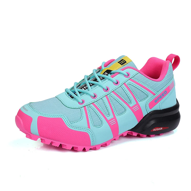 Women's waterproof hiking shoes by Showlu, outdoor sports shoes with rugged soles, suitable for walking, running, and biking.