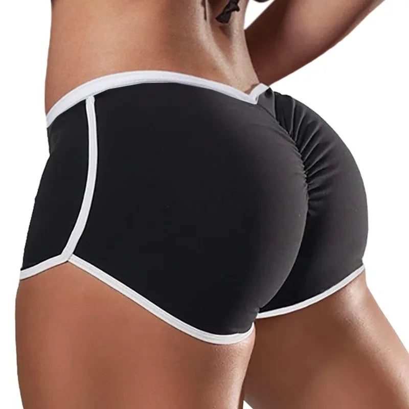 Women's SHOWLU yoga sports shorts made of polyester spandex, ideal for gym workouts and active fitness activities.