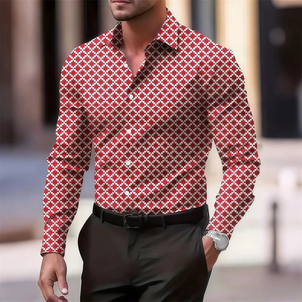 Men's retro plaid summer shirt in 10 colors, casual short sleeve Hawaiian style by Showlu Fashion, perfect for relaxed summer wear.