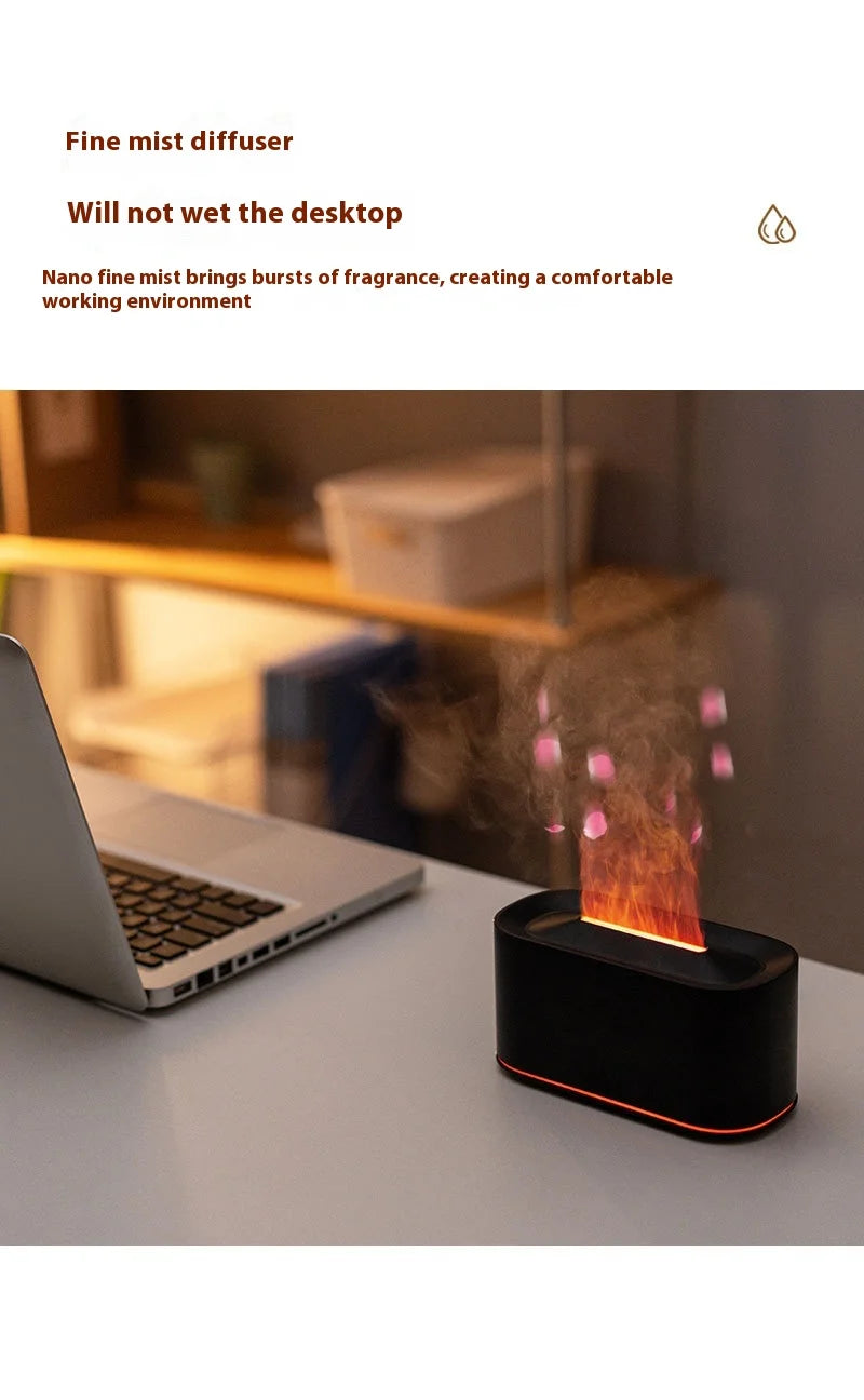 Showlu Smart General HOMEFISH Mini Aroma Humidifier emitting mist with an aroma diffuser, compact design, and control buttons visible.