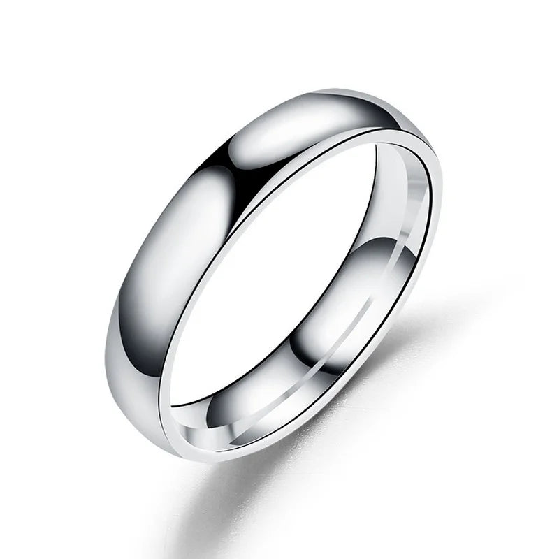 Showlu 6mm high-polished stainless steel wedding ring for men and women, sleek and shiny jewelry for special occasions