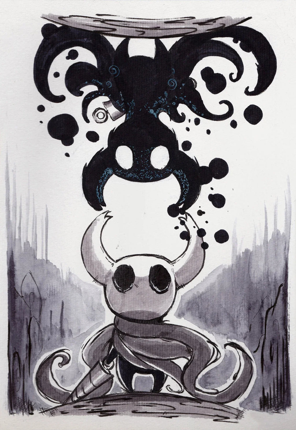 Hollow Knight canvas wall art poster featuring the iconic knight character, perfect for modern video game-inspired home decor.