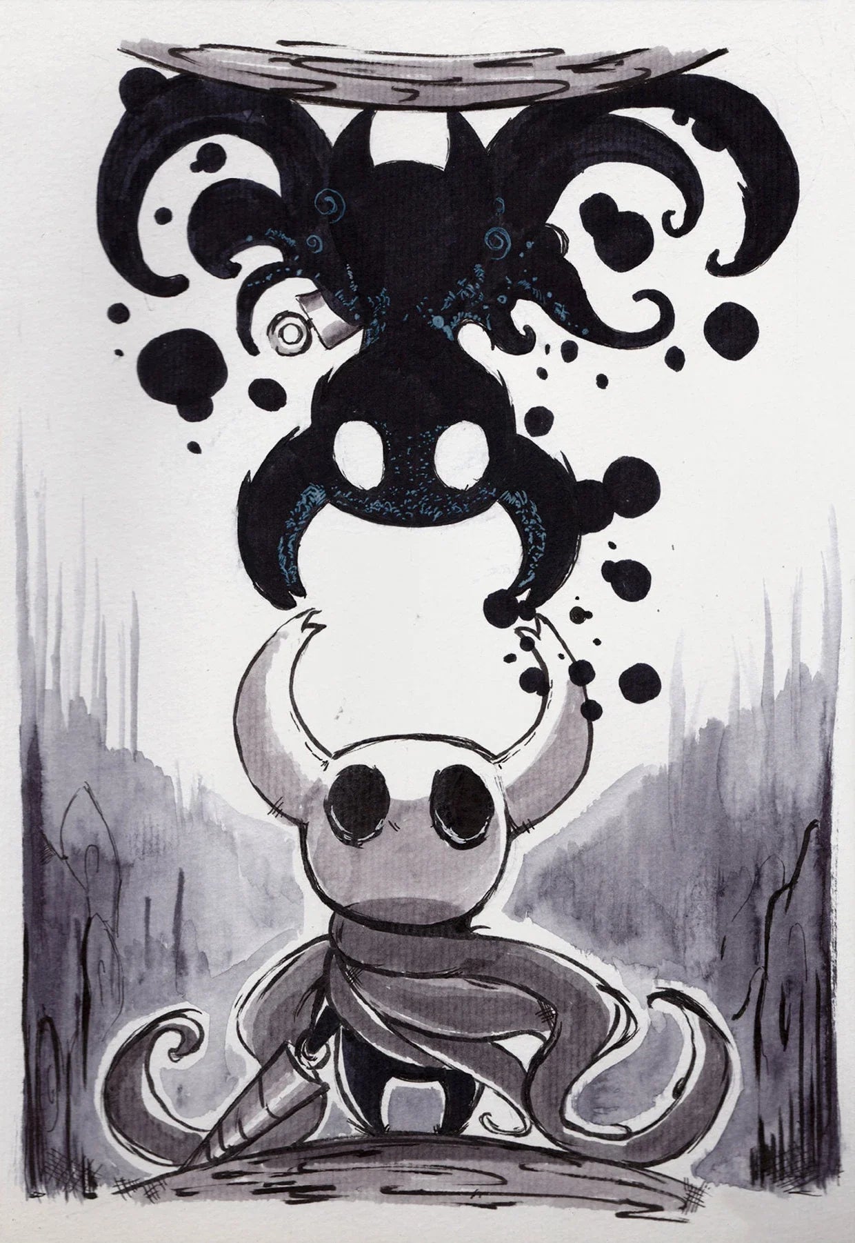 Hollow Knight canvas wall art poster featuring the iconic knight character, perfect for modern video game-inspired home decor.