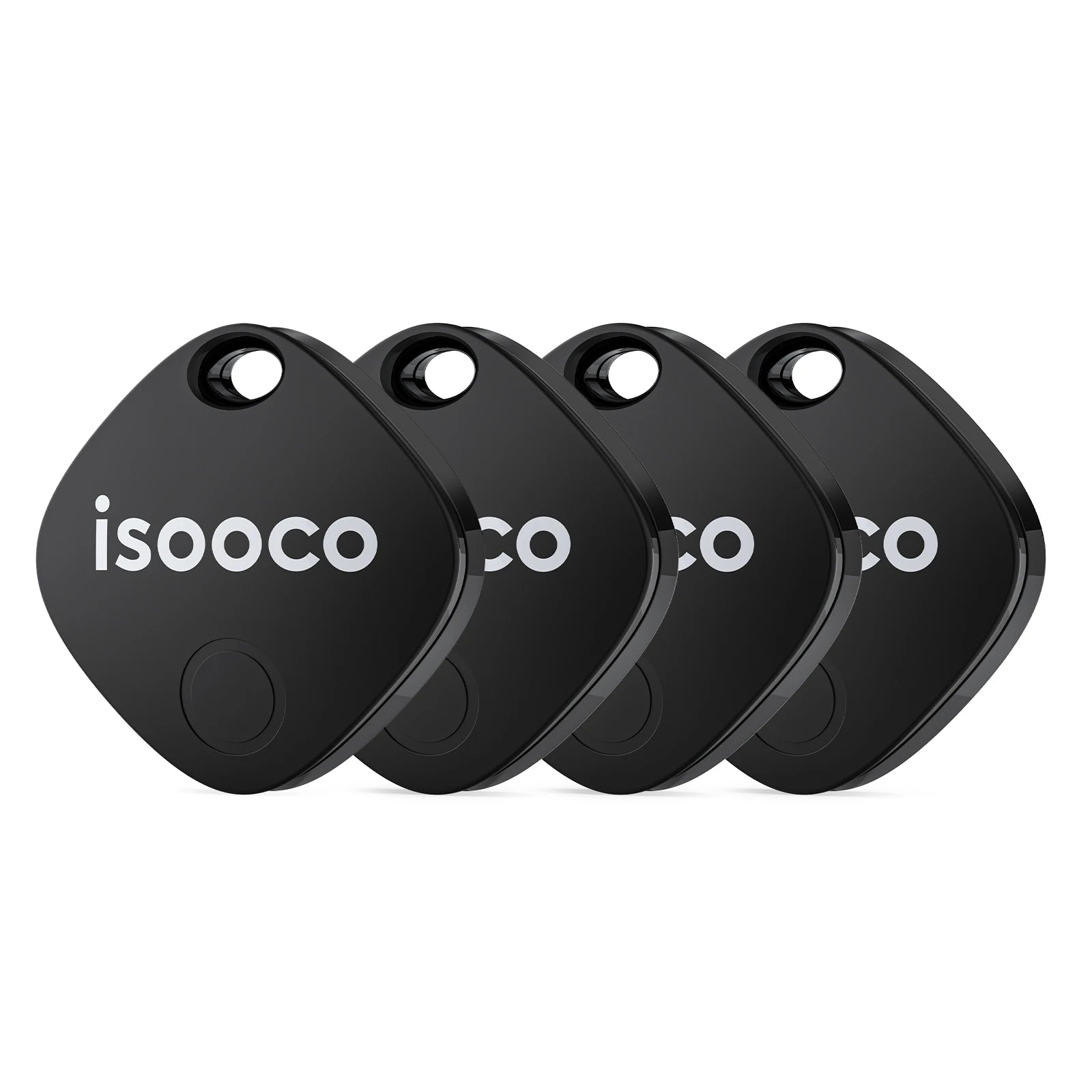 Showlu Smart General isooco Bluetooth Key Finder with IP67 waterproof rating, compact tracker for iOS devices.