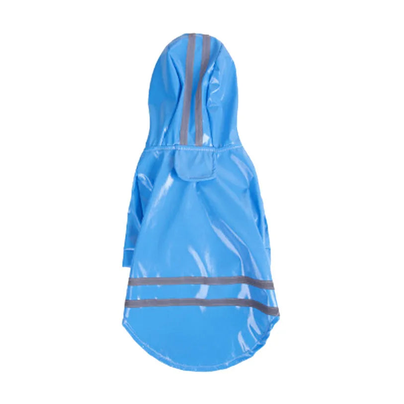 Showlu Fashion waterproof dog raincoat in size S to XL with hood, made of PU material, designed for pet protection against rain.
