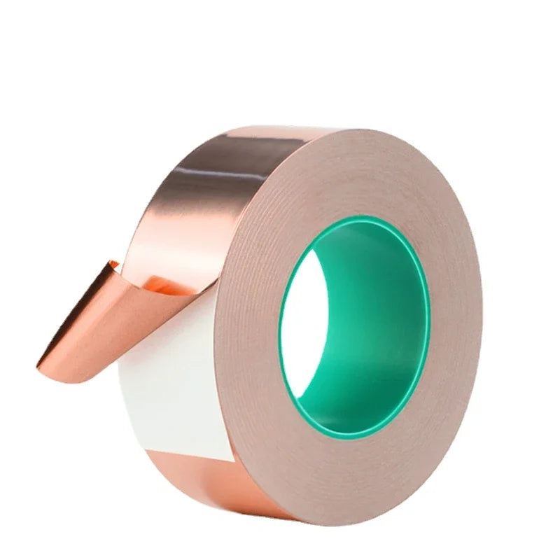 Showlu Fashion Store double-sided conductive copper foil tape with adhesive, heat shield, EMI, and anti-static properties, 20m length.