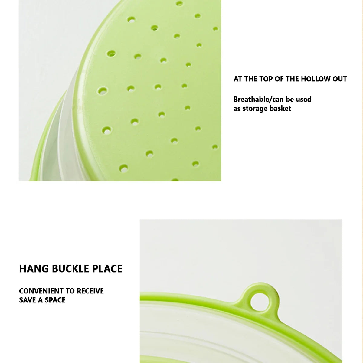 Showlu Smart General silicone microwave cover, flexible and heat-resistant, with vent holes for steam release, placed over a microwave dish.