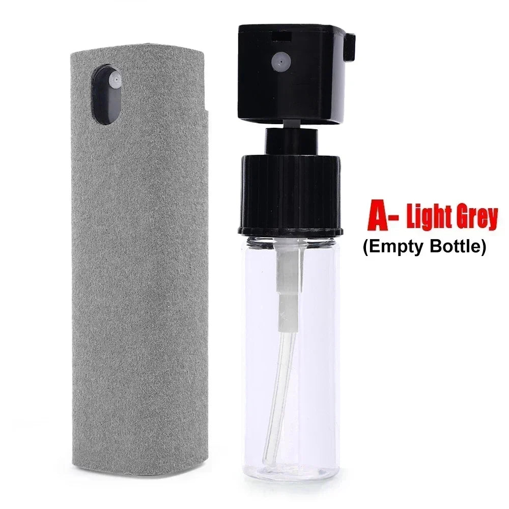 Showlu microfiber screen cleaner spray bottle for mobile phones, tablets, and laptops with press spray design, no liquid included.