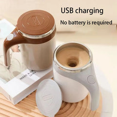 2025 New 500ml Auto Stir Coffee Cup, USB-C Rechargeable Stainless Steel Self Stirring Travel Mug, 30hrs Battery for Home/Office