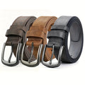 Men's casual PU leather belt with metal needle buckle, Showlu Fashion Store, stylish accessory for everyday wear
