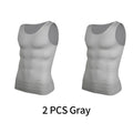 Men's compression vest by Showlu Fashion, sleeveless slimming body shaper tank top for gym, workout, tummy control, and abs shaping.