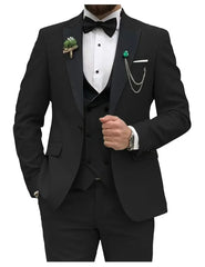 Slim Fit Men Suits Double Groom Formal Business Male Blazer Set Peak Lapel Party Wedding Tuxedo (Jacket+Vest+Pants) SHOWLU FASHION STORE