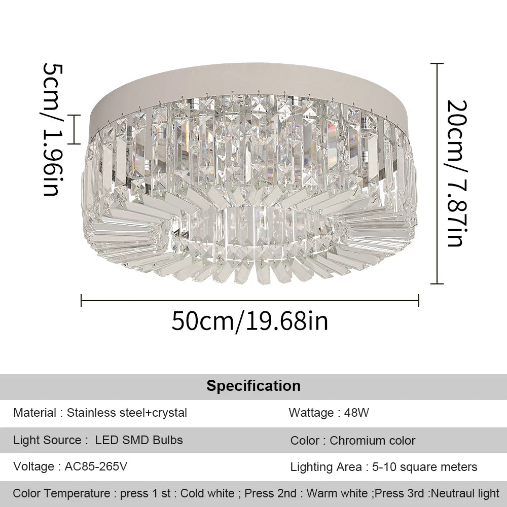 Modern gold crystal ceiling lamp by Vetrulus featuring luxury LED chandelier design with elegant crystal accents.