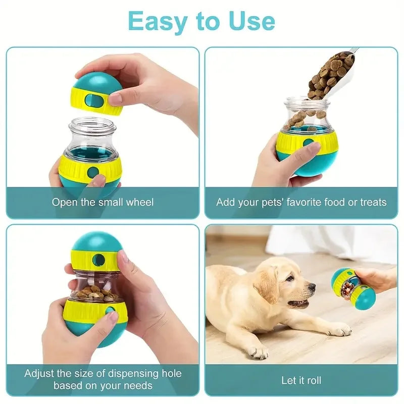 Showlu Smart General pet food dispenser ball with adjustable opening and durable plastic construction for interactive feeding.