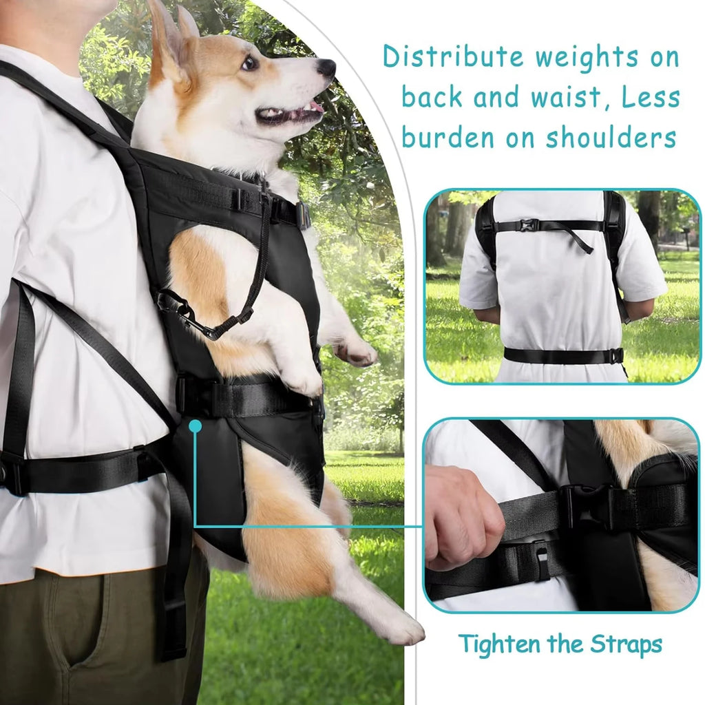 Showlu Breathable Nylon Dog Carrier Backpack with adjustable straps and front pack design for small pets.